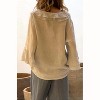 V Neck Single Breasted Button T Shirts for Women Fashion Flowy Ruffled 3/4 Bell Sleeve Baggy Blouses Tops - 3 of 4