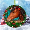 Elegant Brown Horse in Christmas Wreath Ornament| OrnamentallyYou - 4 of 4