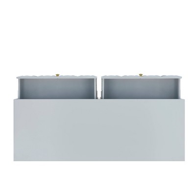Geo Textured Glam Gray Dresser with Gold Accents and Deep Drawers