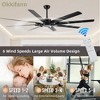 Duclsaty 75" Industrial Ceiling Fan No Light, DC Motor, 8 ABS Blades, Remote Control, Quiet, for Gym/Garage/Porch/Patio/Farmhouse, Black - 4 of 4