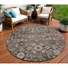 Dark Brown Brown And Taupe Oriental Washable Indoor Outdoor Area Rug - 2 of 4