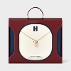 14K Gold Dipped Enamel "H" Initial Pendant Necklace - A New Day™ Gold/White - 3 of 4