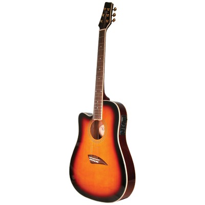 Kona K2LTSB Left-Hand Acoustic/Electric Guitar - Sunburst