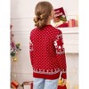 BLUEMING Festive Family Kids Reindeer Snowflake Knit Christmas Sweater Soft Crew Neck Long Sleeve Pullover Playful Holiday Top - 3 of 4