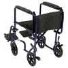 Drive Medical Lightweight Transport Wheelchair, 17" Seat, Blue - image 2 of 4
