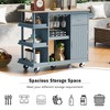 CuisinSmart Kitchen Island Cart, Rolling Kitchen Cart Cabinet with Drop Leaf, Adjustable Storage Shelves Kitchen Storage Island for Dining Room, Blue - 4 of 4