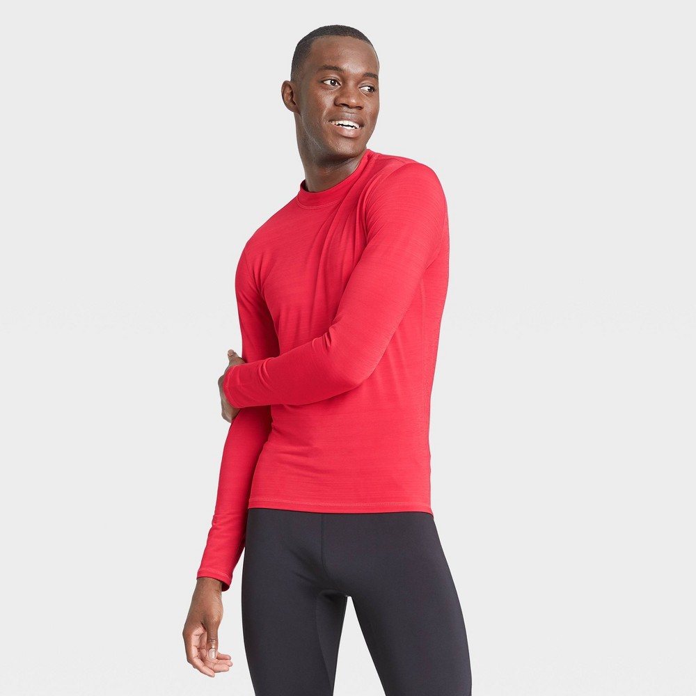 Men's Long Sleeve Fitted Cold Mock T-Shirt - All in Motion Red S was $22.0 now $11.0 (50.0% off)