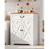 57 Inch Modern Farmhouse Sideboard Buffet Cabinet with 2 Drawers & Adjustable Shelves, Large Kitchen Storage Cabinet, Coffee Bar Organizer, White - 2 of 4