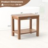 Costway 19 Inch Teak Wood Shower Bench Inside Shower Stool w/ Storage Shelf for Adults - 3 of 4