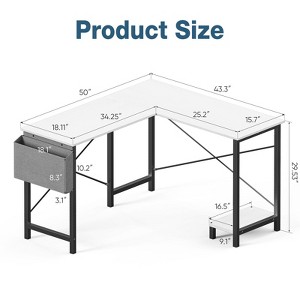 Gulches L Shaped Computer Desk 50 Inch - Gaming Corner, Office/Study Writing PC Wooden Table with CPU Storage Shelf - 1 of 4