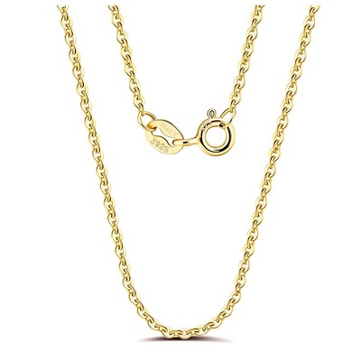 Yellow Gold Sterling Silver 18 Inch Rolo Chain for Women or Men Ginger Lyne Collection