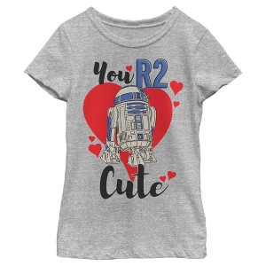 Girl's Star Wars Valentine's Day You R2 Cute T-Shirt - 1 of 4