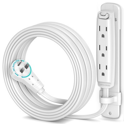 Maximm 360 Degree Rotating Flat Extension Cord Multi 3 Outlet Power Cord with Mounting Bracket, Grounded 16 AWG UL Certified