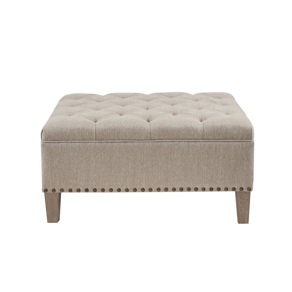 Photos - Pouffe / Bench Kylie Tufted Square Cocktail Ottoman Taupe - Madison Park