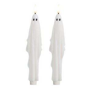 LumiPur 2pk Signature Natural Glow Halloween Flameless LED Wax Ghost Taper White - 1 of 3