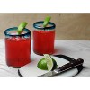 Dos Sueños Mexican Hand Blown Tumblers - Aqua Rim - 10oz - Set of 2 - 4 of 4