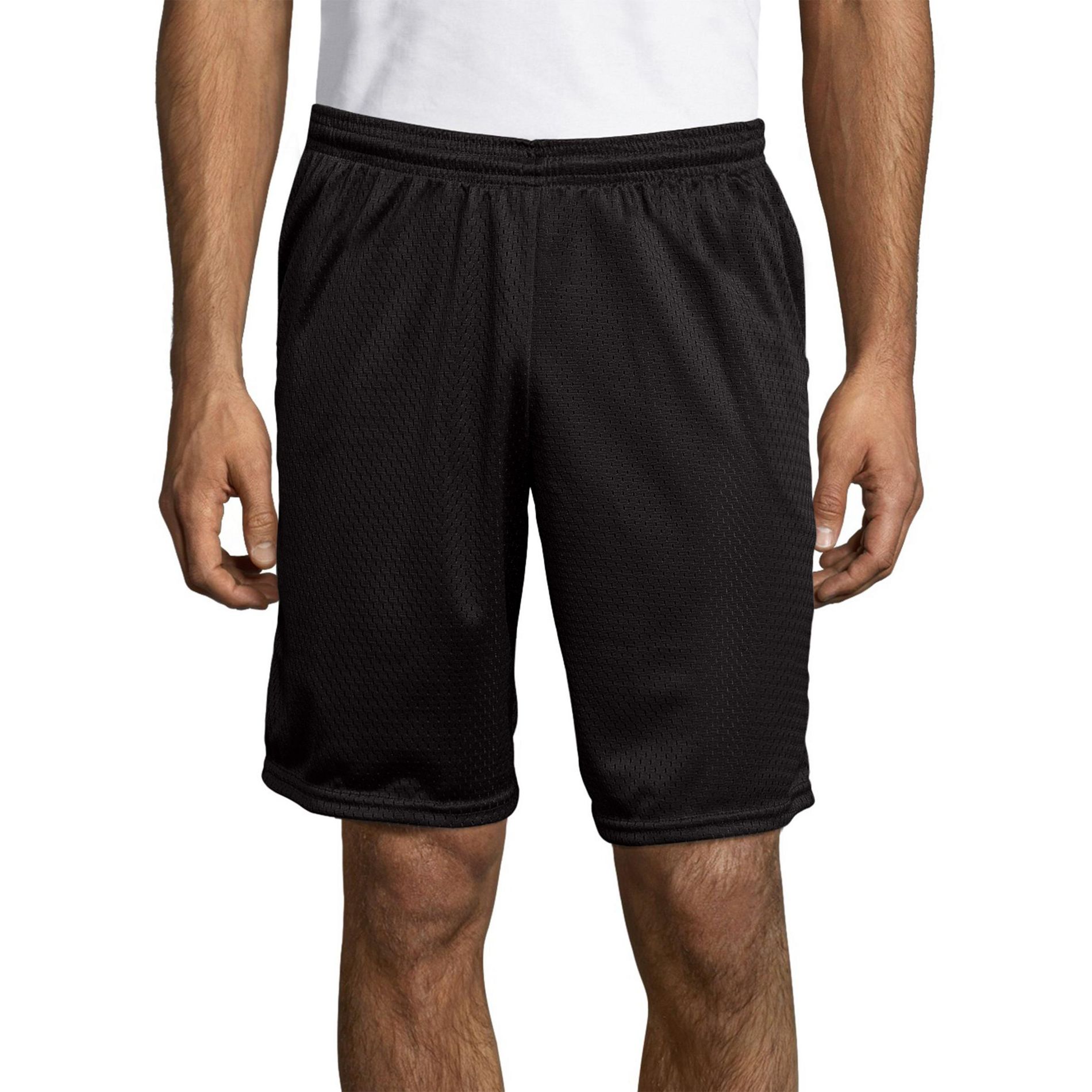 Hanes Sport Men's Mesh Athletic Shorts with Pockets, 9" Ebony XL