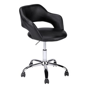 Monarch Specialties Office Chair Adjustable Height Swivel Ergonomic Armrests Computer Desk Work Metal Pu Leather Look Black Chrome Contemporary Modern - 1 of 4