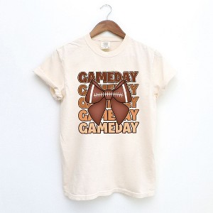 Simply Sage Market Women's Coquette Football Game Day Short Sleeve Garment Dyed Tee - 1 of 4