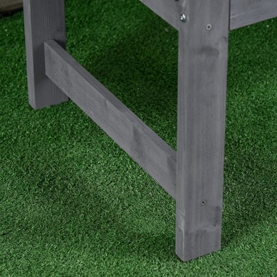 Outsunny 56" Gray Fir Wood Outdoor Garden Bench