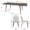 9-Piece Walnut Dining Set,95" L Rectangular Extendable Dining Table with 8 Upholstered Linen Dining Chair for Dining Room,Farmhouse-Tanpinhause - 4 of 4