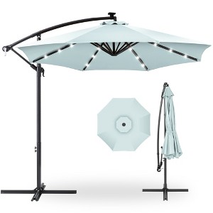 Best Choice Products 10ft Solar LED Offset Hanging Outdoor Market Patio Umbrella w/ Adjustable Tilt - 1 of 4