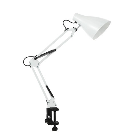 28.5 Odile Classic Industrial Adjustable Articulated Clamp-On Task Lamp (Includes LED Light Bulb) White - Jonathan Y