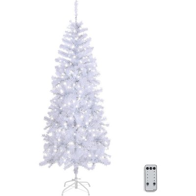 VINGLI 6ft Pre-lit White Pencil Christmas Tree, 210 LED Lights, 400 Tips, Slim Holiday Decor for Home & Office