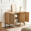 VEVOR Rattan Cabinet, Rattan Storage Cabinet with 3 Magnetic Doors and Adjustable Shelves, Sideboard Buffet Cabinet for Hallway, Entryway - 2 of 4