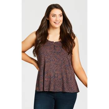 Women's Plus Size Knitted Tank Top - brown | AVENUE