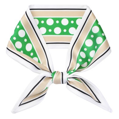 INSPIRE CHIC Women's Polka Dots Skinny Long Satin Silky Ribbon Neck Scarves 1Pc