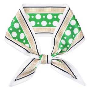 INSPIRE CHIC Women's Polka Dots Skinny Long Satin Silky Ribbon Neck Scarves 1Pc - 1 of 4
