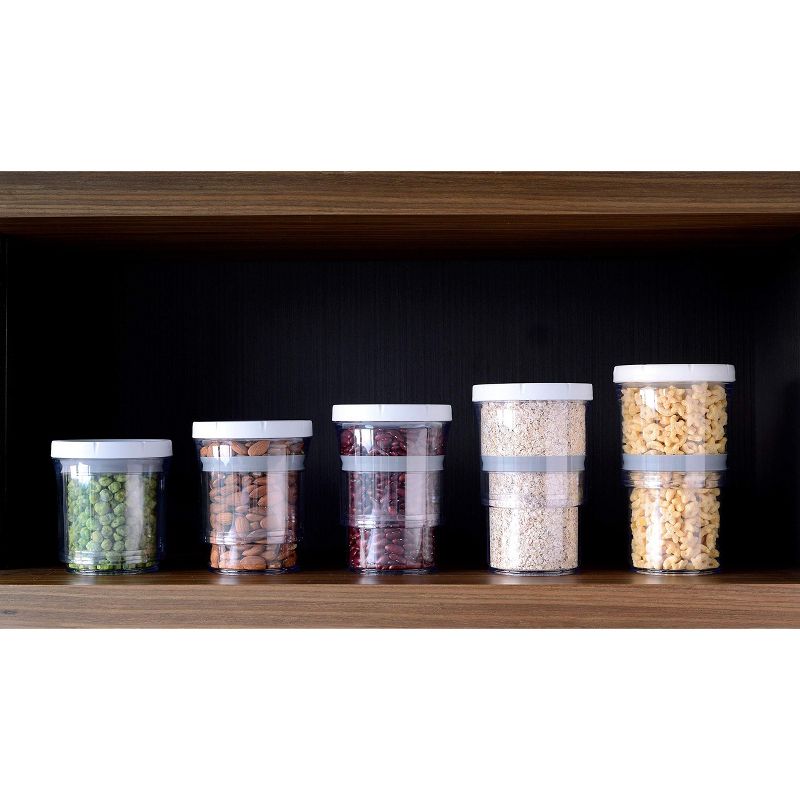 Botto Design The Adjustable Airtight Container 2-Pack | Push Down To Remove Air And Adjust Contents Between 16 oz & 32 oz (Clear), 5 of 7