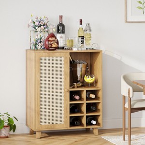 SEVOBAL 47" Sideboard Cabinet Storage Bar Cabinet with Rose Racks Buffet Cabinet for Home Living Room Kitchen Entryway, Beige, 15"*27.5"*33.8" - 1 of 4