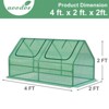 Aoodor 4 ft. x 2 ft. x 2 ft. Mini Greenhouse with 2 Zipper Doors, Water Resistant UV Protected for Flowers, Vegetables and Herbs - 3 of 4