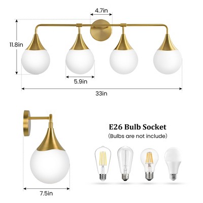 KAISITE 2-Light Vanity Sconce Mid-Century Vanity Sconce