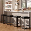 Bar Stools Set of 4, 24.6" Upholstered Counter Height Bar Stools with Metal Frame & Footrest, Modern Backless Kitchen Barstools with PU Leather - 4 of 4