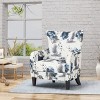TOAOTBNBO Ergonomic Design Accent Chair with Solid Wooden Legs, Upholstered Armchair with Soft Cushion Wide Lounge Chair for Balcony, Blue - 4 of 4