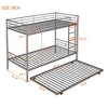 NicBex Twin Over Twin Bunk Bed with Guardrail and Trundle,Twin Loft Bed with Ladder and Converts to 2 Beds,Noise Reduced Bunk Beds for Bedroom - 3 of 4