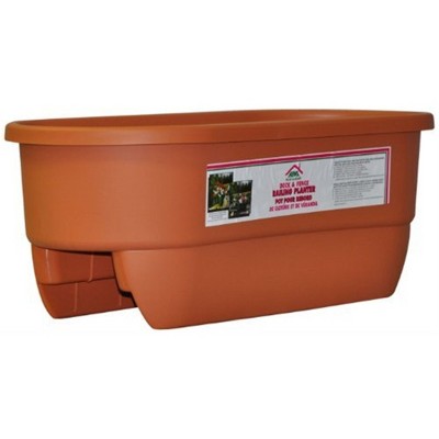 Apollo Exports Rectangular Plastic Dual Deck On-Rail Planter, 24in