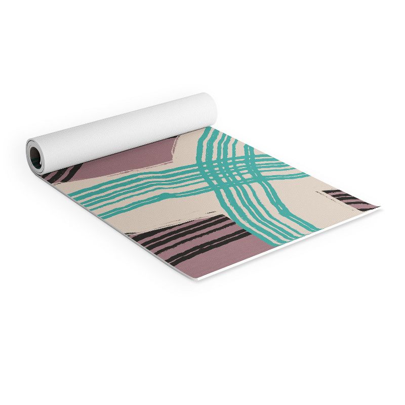 Little Dean Muted pink and green stripe (6mm) 70" x 24" Yoga Mat - Society6, 2 of 4
