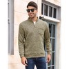 Men's Mock Neck Button-Front Sweatshirt - Long Sleeve Fleece Pullover with Chest Pocket - 3 of 4