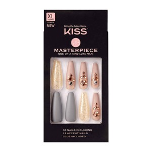 KISS Masterpiece Luxe Manicure Fake Nails - Extravagant - 30ct - 1 of 4