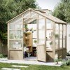 Cedar Walk-In Greenhouse w/ Locking Door & Roof - UV-Stable Wooden Garden House | Adjustable Ventilation for Yard/Patio - 2 of 4