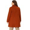Agnes Orinda Women's Plus Size Notched Lapel Single Breasted Back Split Winter Long Pea Coats - 4 of 4