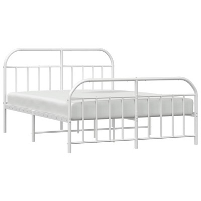 vidaXL Double Bed Frame - Durable Powder-Coated Steel Construction, with Supportive Metal Slats