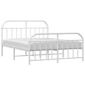 vidaXL Double Bed Frame - Durable Powder-Coated Steel Construction, with Supportive Metal Slats - 1 of 4