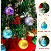 Joyfy 36 Pcs Christmas Colorful Mini Ball Ornament Set, Metalic Glass Balls with Glitter Prints & Rope Hangers, Hanging Ornaments for Christmas Tree - 2 of 4