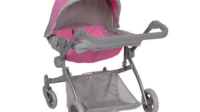 Voyage Twin Carriage Doll Stroller - Gray/Pink, 2 of 9, play video