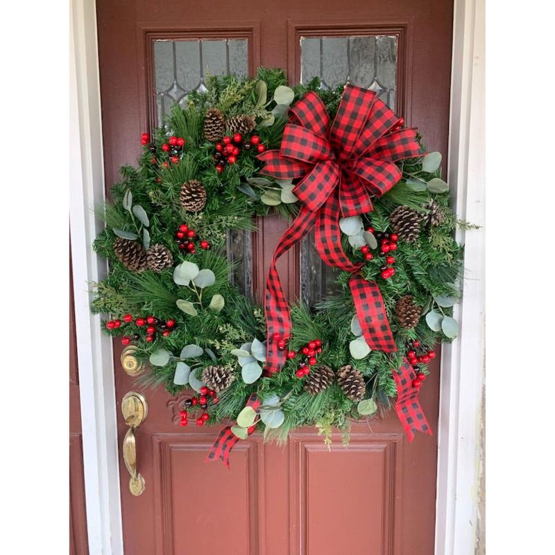 Northlight 20" Unlit Canadian Pine Artificial Christmas Wreath, 4 of 8